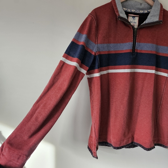 Fat Face Red Washed 100% Cotton Airlie Chest Stripe Sweatshirt - Picture 6 of 16
